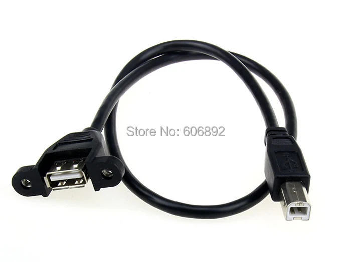 

10pcs/lot 1M USB2.0 Female to USB2.0 B Male Socket Printer Panel Mount Cable USB Printer Extension Cable With Screw Hole Ears
