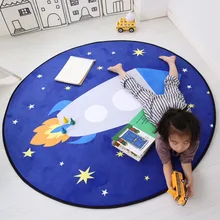Домашний текстильный детский мультяшный круглый Кристальный бархатный ортопедический коврик подушка для стула игровые коврики детские прикроватные коврики