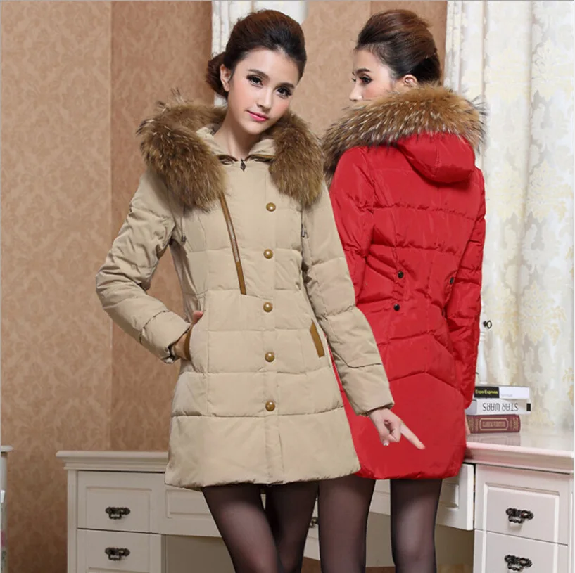 

2018 winter long jacket large fur collar Down cotton clothes jacket coat lady cheap clothes china women dress Discount promotion