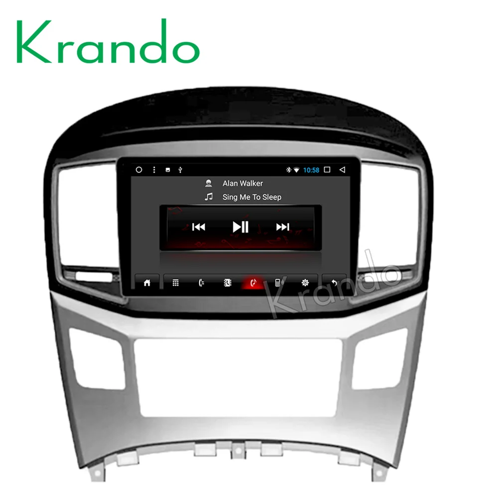 Cheap Krando Android 8.1 9" Big screen car multimedia player for hyundai H1 Grand Starex 2016 GPS navigation radio stereo BT wifi 1