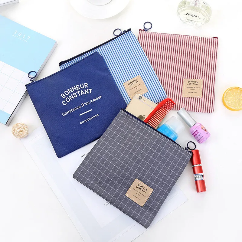 Fashion Portable Cosmetic Bag Women Travel Makeup Case Zipper Stripe MakeUp Bath Organizer Storage Pouch Toiletry Wash Beaut Kit Fashion Portable Cosmetic Bag Women Travel Makeup Case Zipper Stripe MakeUp Bath Organizer Storage Pouch Toiletry Wash Beaut Kit