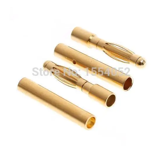 

1000 pairs/lot 2.0 mm 2.0 Gold Bullet Connector Plugs rc lipo battery plug 2.0mm connector