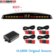 Koorinwoo Originale Auto Parktronic Doppia CPU Sensore di Parcheggio 4 Sonde Sysem cieco Sonde Sistema Rivelatore Auto Reverse Per L’automobile