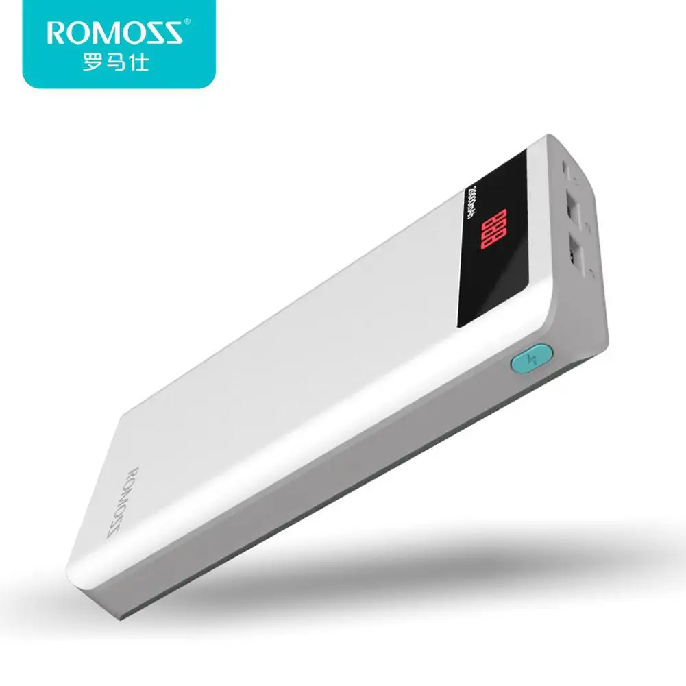 

LED Display ROMOSS Sense 6P 20000mAh Power Bank Portable External Battery with Dual USB Fast Charger For iPhoneX Samsung S8 ios