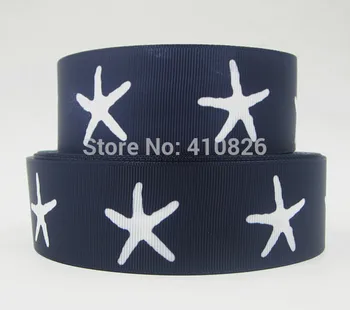 

Q&N/OEM 1.5inch 38mm 150121011 sea star printed grosgrain ribbon 50yds/roll free shipping