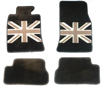 

Brand New Floor Mat High Quality Plush Coffee Union Jack Style UV Protected Mini Cooper Car Accessories R55-R59(4PCS/SET)