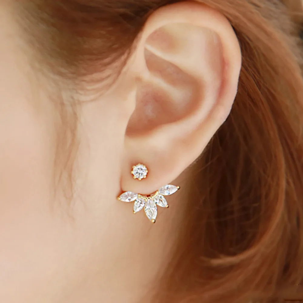 

1Pair Fashion earrings for women Crystal Rhinestone Ear Flower Earrings Jewelry aretes de mujer