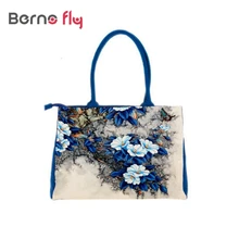 Fleur nationale imprimer sacs pour femmes célèbres marques Numérique Impression belle floral toile sacs à bandoulière bolsa feminina sac à main