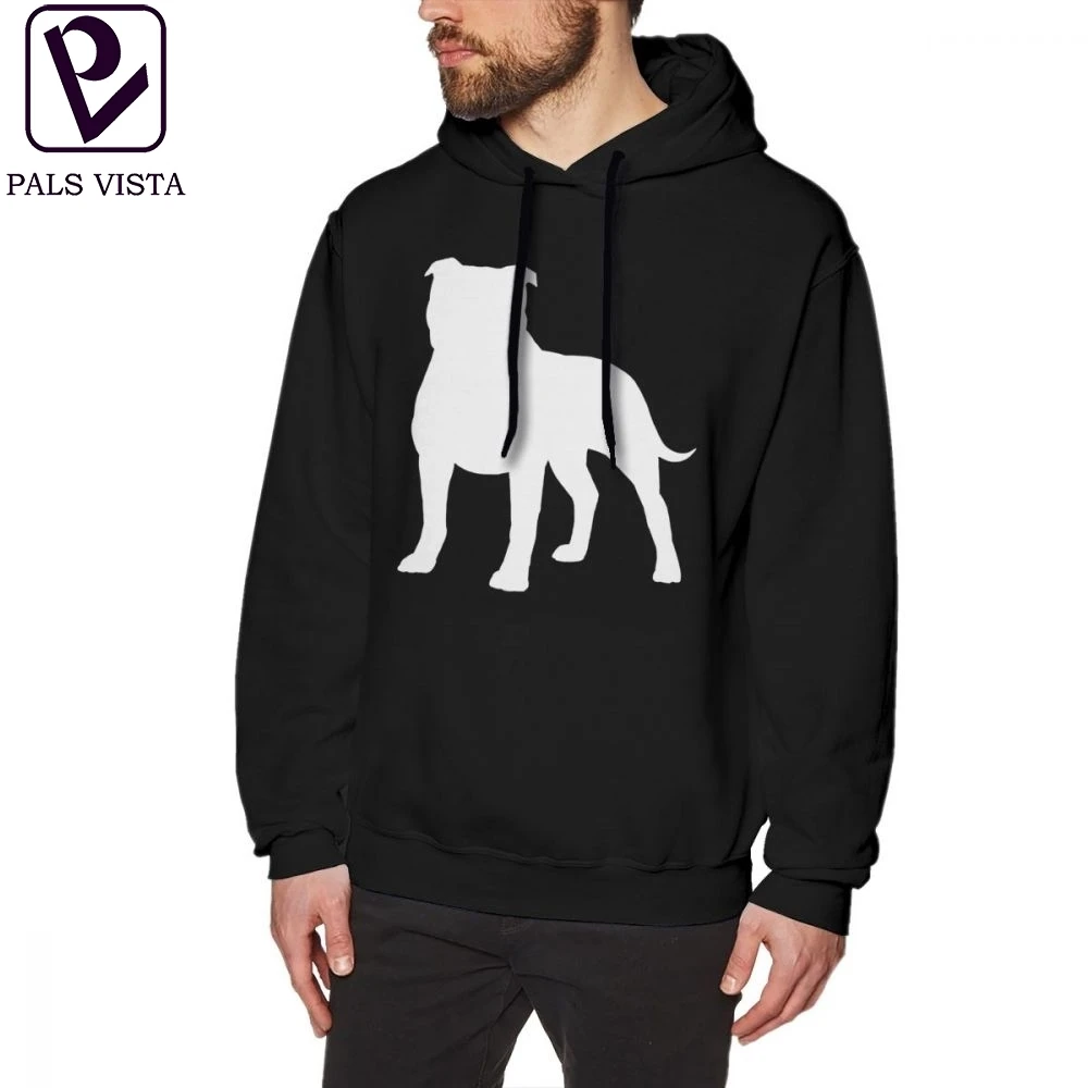 

Staffordshire Bull Terrier Hoodie Staffordshire Bull Terrier Silhouette S Hoodies White Long Sleeve Pullover Hoodie Men Hoodies