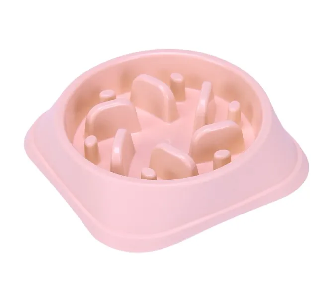 Дозатор корма миска для собак едят интерактивные подпушка корма большой корм Pet Bloat Stop - Цвет: pink 1