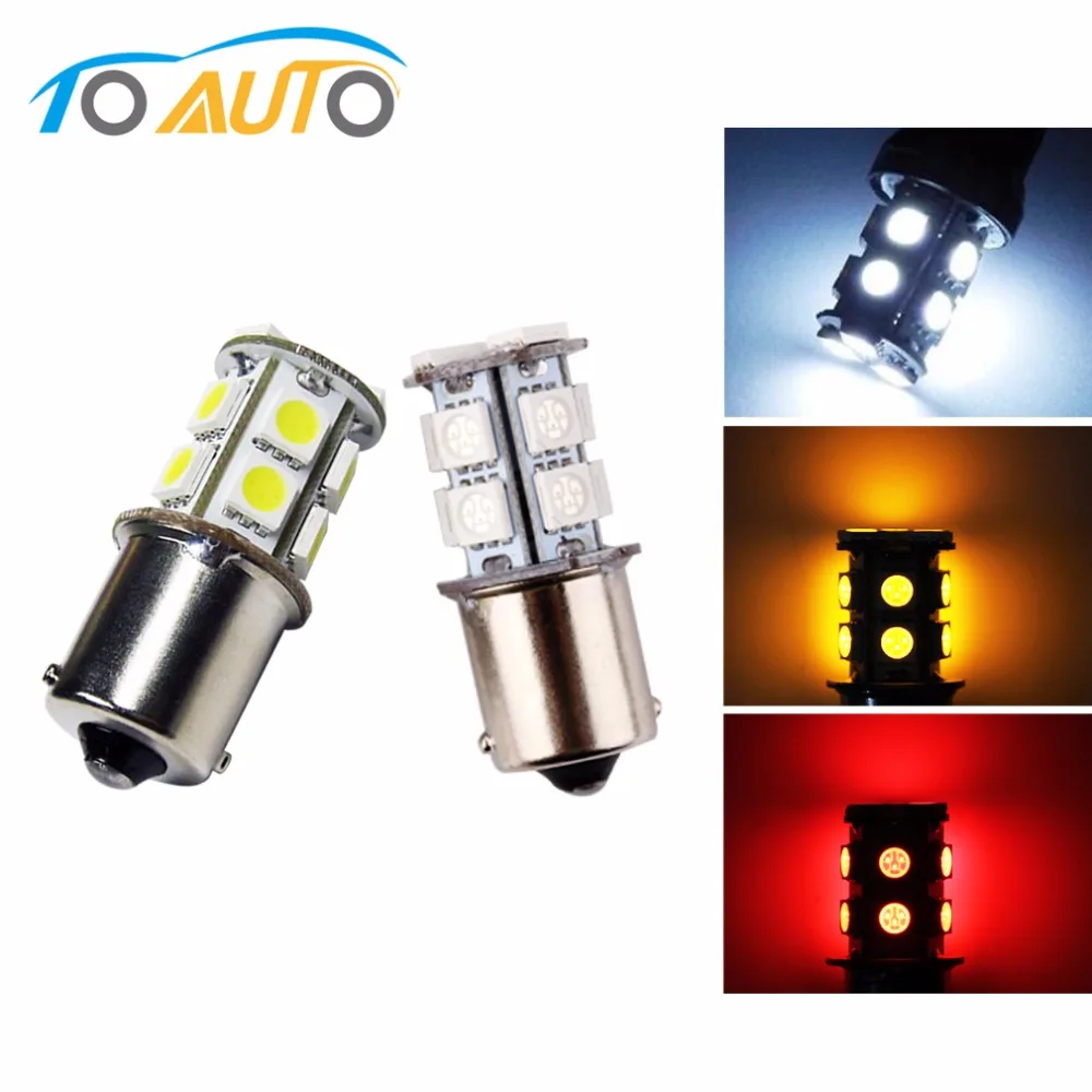 2 pcs 1156 BA15S 13 SMD White LED Bulb Lamp p21w R5W Car LED bulbs Turn
