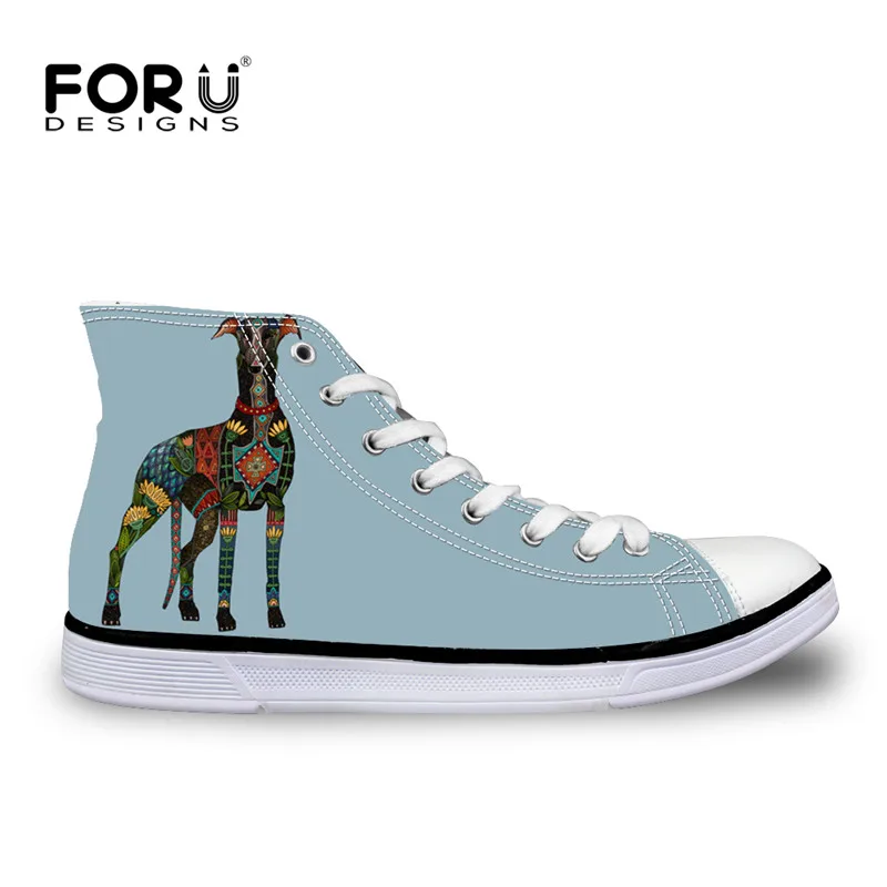 

FORUDESIGNS Greyhound Pet Dog Printing Women's Flats Shoes Tenis Feminino Vulcanized Shoes for Girls Casual Platform Sneakers
