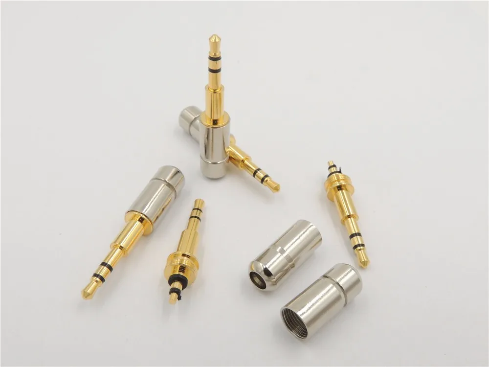 

Copper Mini 2.5 mm 3 pole male audio plug TRS dual channel Soldering Cable Connectors for stereo phone jack