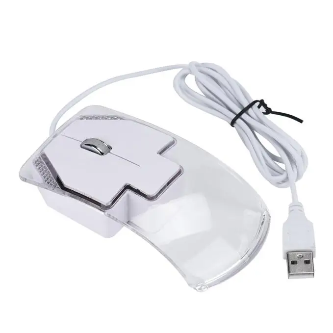 Проводная USB мышь VOBERRY, профессиональная, с подсветкой, 1600 dpi, 2 кнопки, светодиодный, оптическая, эргономичная, игровая мышь для ПК, игровой, ноутбук, компьютер - Цвет: Белый