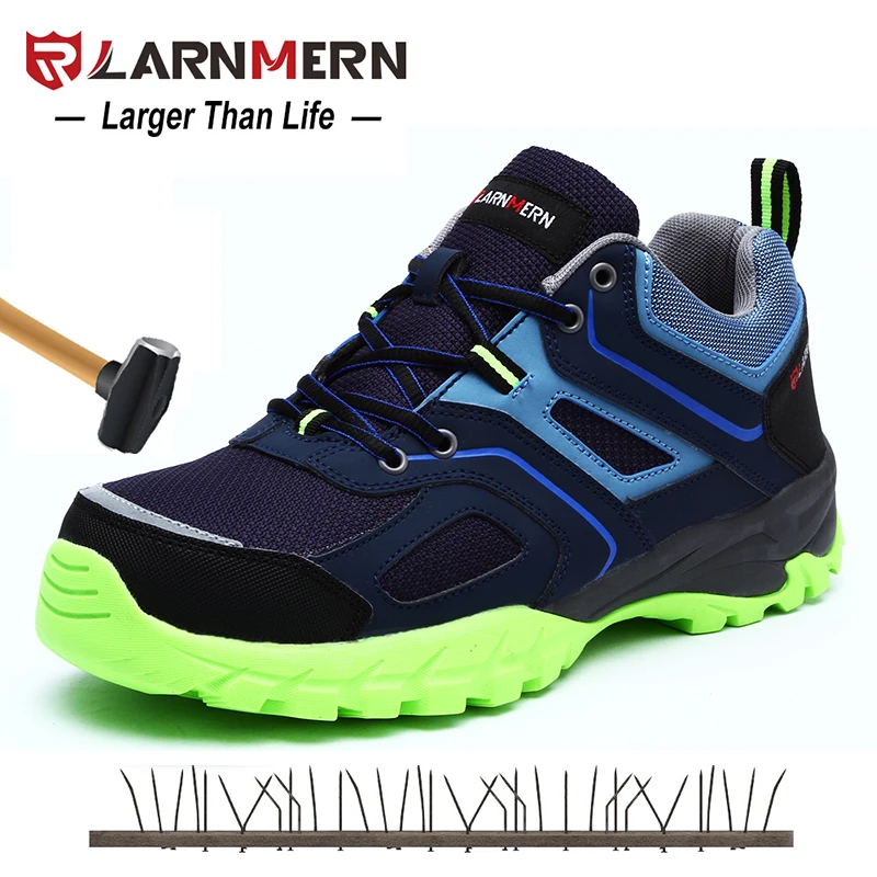 

LARNMERN Lightweight Breathable Men Safety Reflective Shoes Steel Toe Work Shoes For Men Anti-smashing Construction Boots