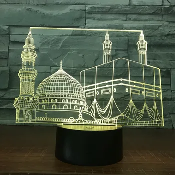 

Temple Castle Palace Touch Sensor Bedroom Office Decor Mosque Lampara Nightlight for Muslim Ramadan Gift 3d Led Night Light Lamp