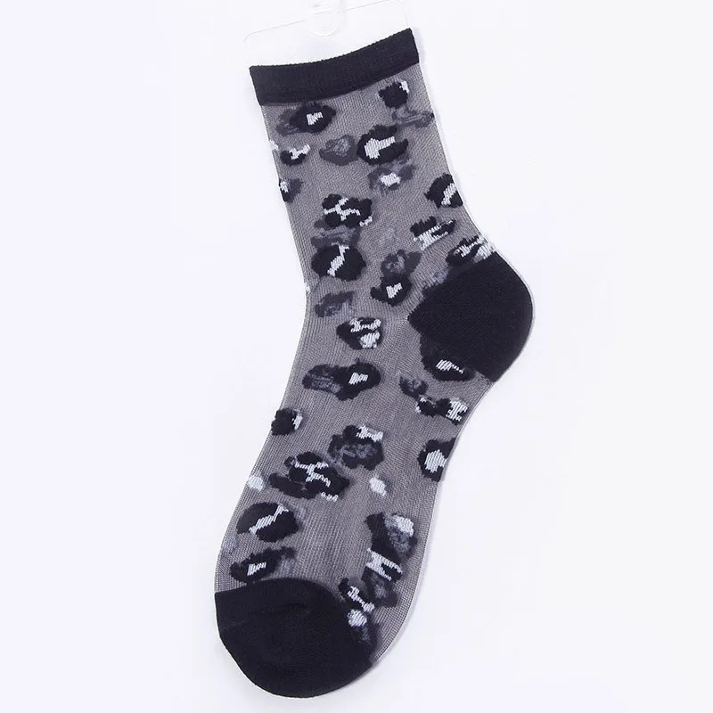 Сетчатая одежда интимные аксессуары для женщин leopard высокое качество дышащие тонкие кристалл носки для девочек 1 пара Лидер продаж модные