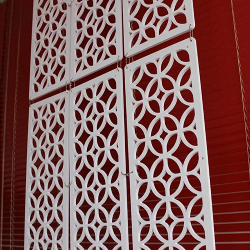 Складной экран для комнаты Декоративные перегородки жалюзи щит для комнат пластиковые подвесные деревянные ретро полые алюминиевые цепи