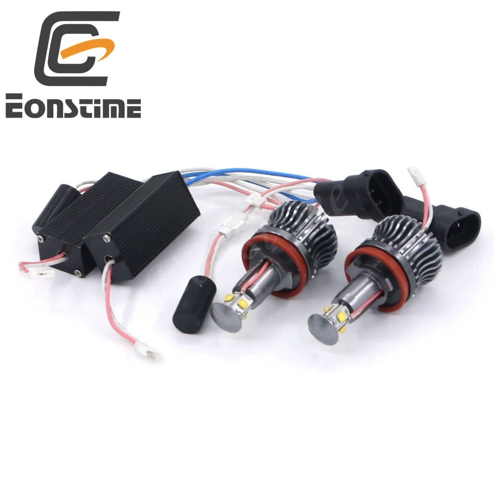 Eonstime 2 шт 4LED Ангельские глазки светильник 2X20W 750LM H8 автомобиля чипы HID для BMW E61 E63 E64