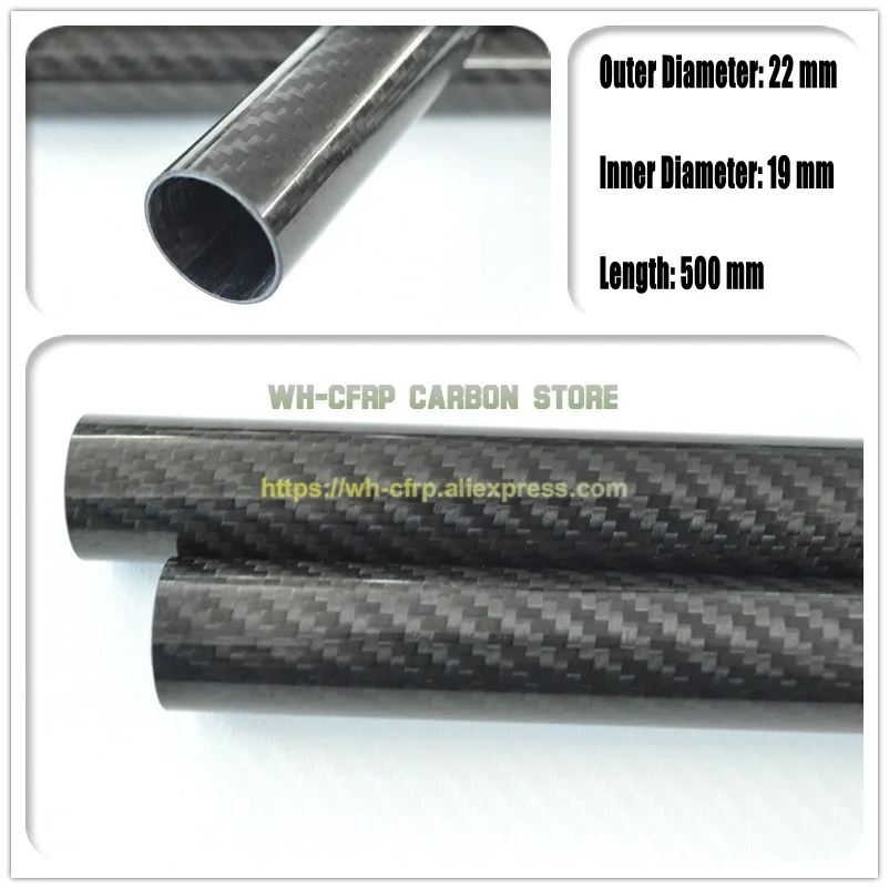 

22mm ODx 19mm ID Carbon Fiber Tube 3k 500MM Long (Roll Wrapped) carbon pipe , with 100% full carbon, Japan 3k improve material