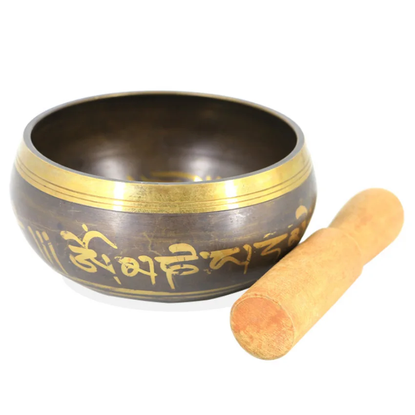 Handmade 3.15 Inch Tibetan Bell Metal Singing Bowl with Striker for Buddhism Buddhist Meditation Healing Relaxation