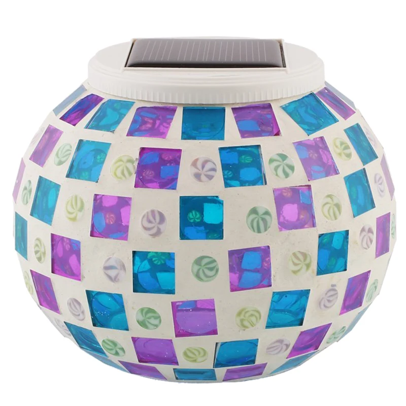 

Glass Color Changing Mosaic Solar Jar Lights Lanterns, Rainproof- Soft Mood Lighting for Garden,Party, Yard, Outdoor/Indoor