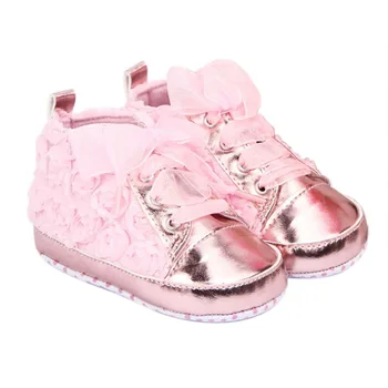 

New 2017 Baby Girls First walkers Shoes Toddler Shoes 3 Colors Sapato Infantil Kids Rose Flower Soft Sole Shoes ZC2