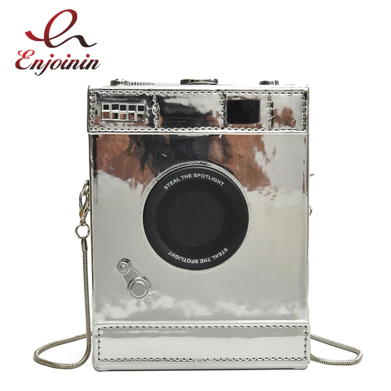 

New Style Pu Leather Camera Rectangular Design Vintage Casual Ladies Clutch Bag Chain Purse Crossbody Bag Women Shoulder Bag