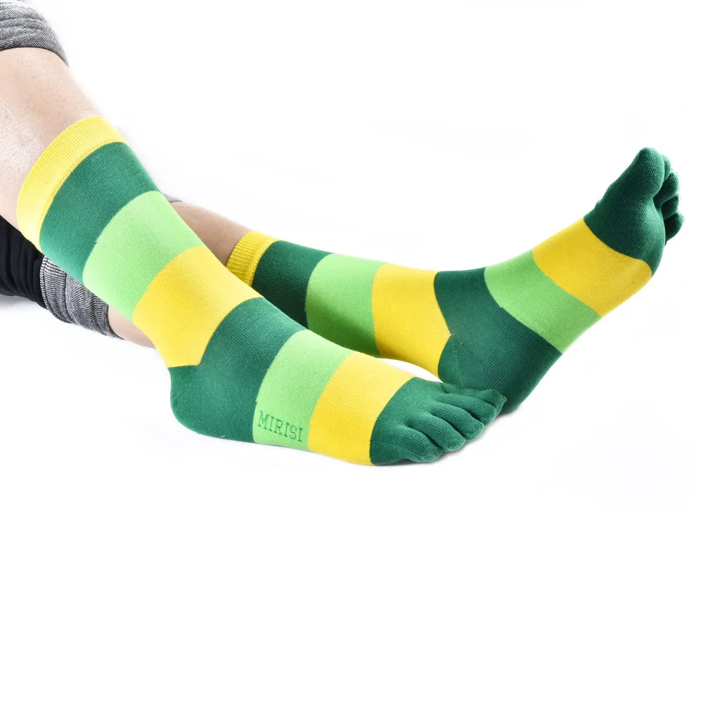 5 Pairs Men's Fashion Sporting Five Finger Socks Meias Patchwork