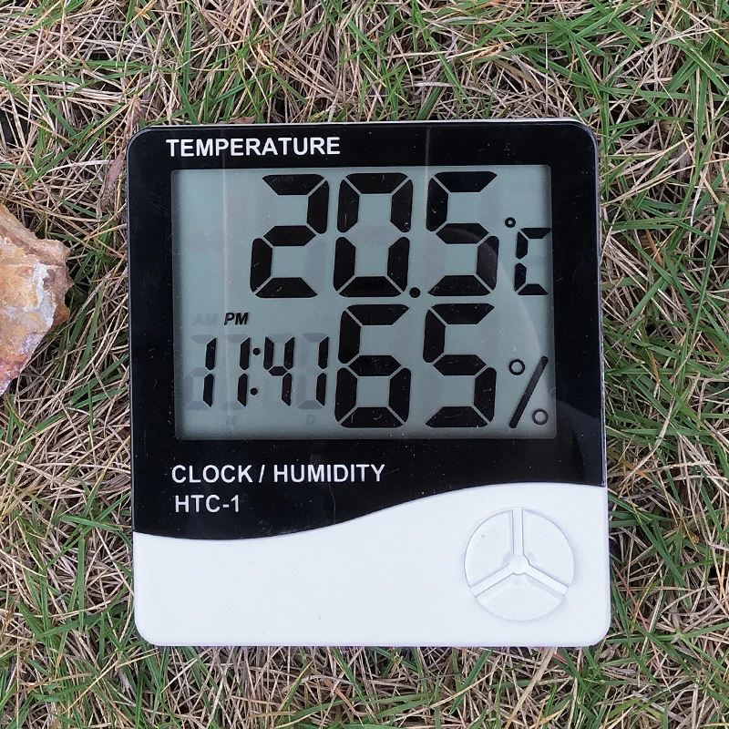 

Digital Thermometer Hygrometer Indoor Room LCD Electronic Temperature Humidity Meter Weather Station Alarm Clock HTC-1