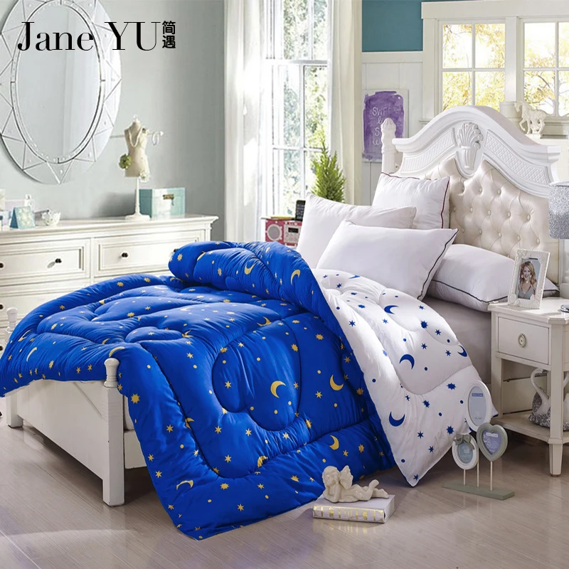

JaneYU Winter comforter Microfiber Quilted thicken bedding comforter AB fashion printed keep warm winter quilts king size duvet