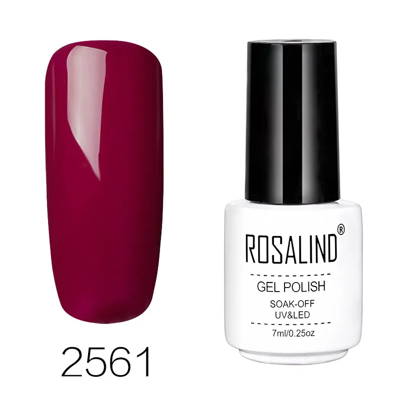 ROSALIND гель 1S 7 мл фиолетовый розовый цвет серия Гель лак для ногтей для наращивания ногтей Дизайн Маникюр нужен Топ база УФ Гель-лак - Цвет: 2561