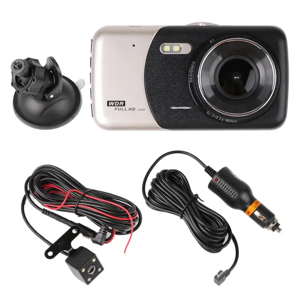 

Car Dvr 4 Inch Auto Camera Dual Lens FHD 1080P Dash Cam Video Recorder With Rear View Camera Registrator Night Vision DVRs