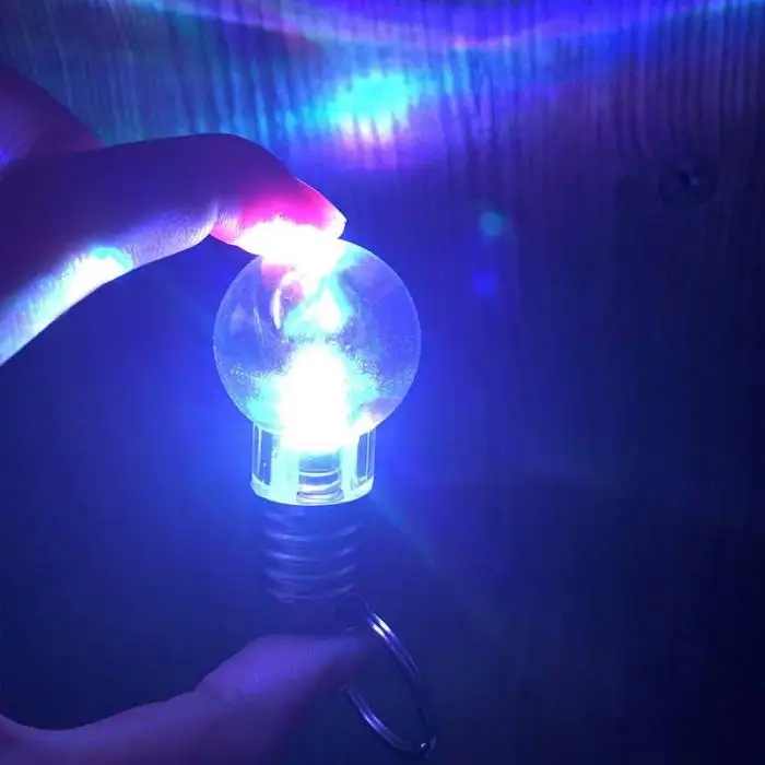 Новый прекрасный прозрачный серебристый светодио дный светодиодный светильник лампа брелок вспышка 7 цветов свет дропшиппинг HR