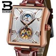 New Automatic Mechanical Watch Men Sapphire Binger Luxury Brand Waterproof Watches Male Tourbillon Wrist watch Clock B-5071M-3