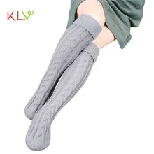 Женские высокие носки выше колена, вязаные шерстяные носки выше колена, модные женские носки 17Aug23