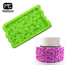 Meibum Orchid Petal Silicone Fondant Cake Mold Wedding Birthday Paste Sugar Craft Phalaenopsis Border Decorating Pastry Mould