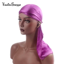 Унисекс шелковый длинный хвост шарф шапка пиратская шляпа шелковистая дюраг шапки Хемо череп шляпа мусульманский Тюрбан повязка для волос банданы# YS357