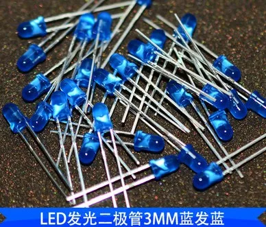 

1000pcs LED 3MM Bule light-emitting diode Bule turn Bule F3 3mm Bule Round Superbright LED Light LED diffused