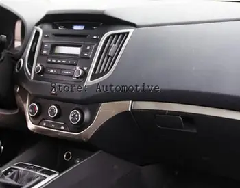 

For Hyundai Creta ix25 2015 2016 2017 Chrome Dashboard Central Control Console Air Conditioning Panel Cover Trim Strip Stainless