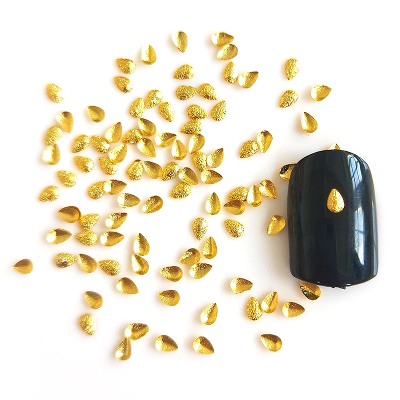 

NUOYIMEIER 100pcs Gold Silver DIY Polishing for Nails Nail Art Metal Decorations Everything for Manicure Jewelry