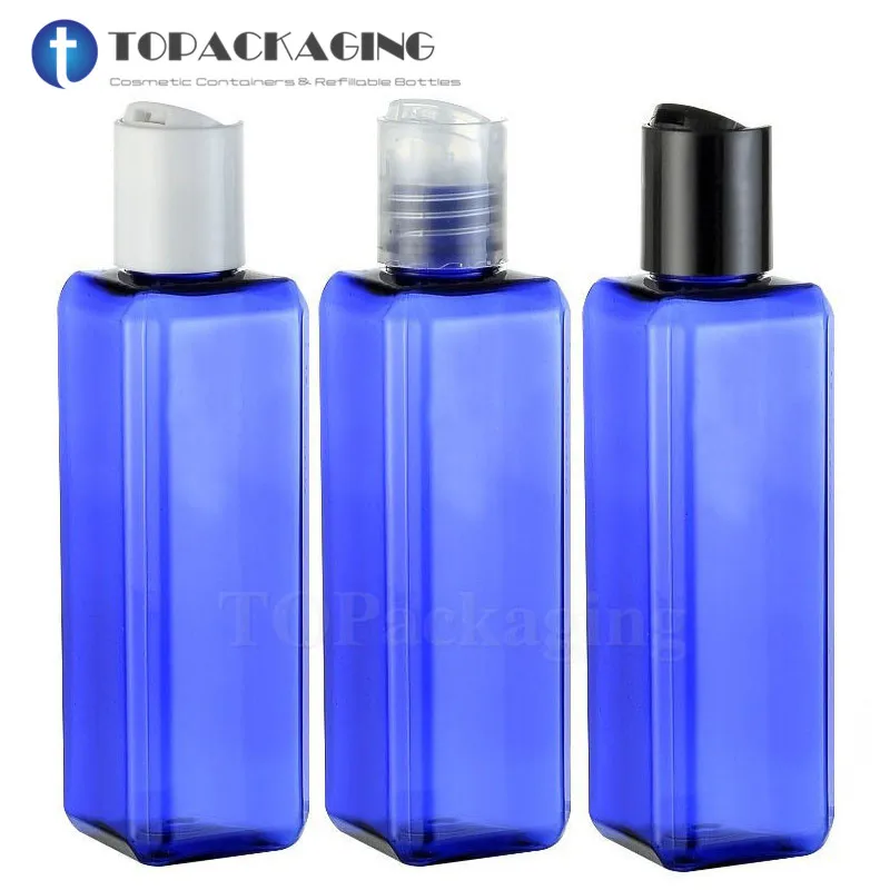 30PCS-100ML Press Screw Cap Bottle,Blue Plastic Cosmetic Container,Empty Serum Sub-bottling,Sample Shampoo Bottle,Square Bottle ключница piquadro blue square pc1514b2 mo коричневый натур кожа