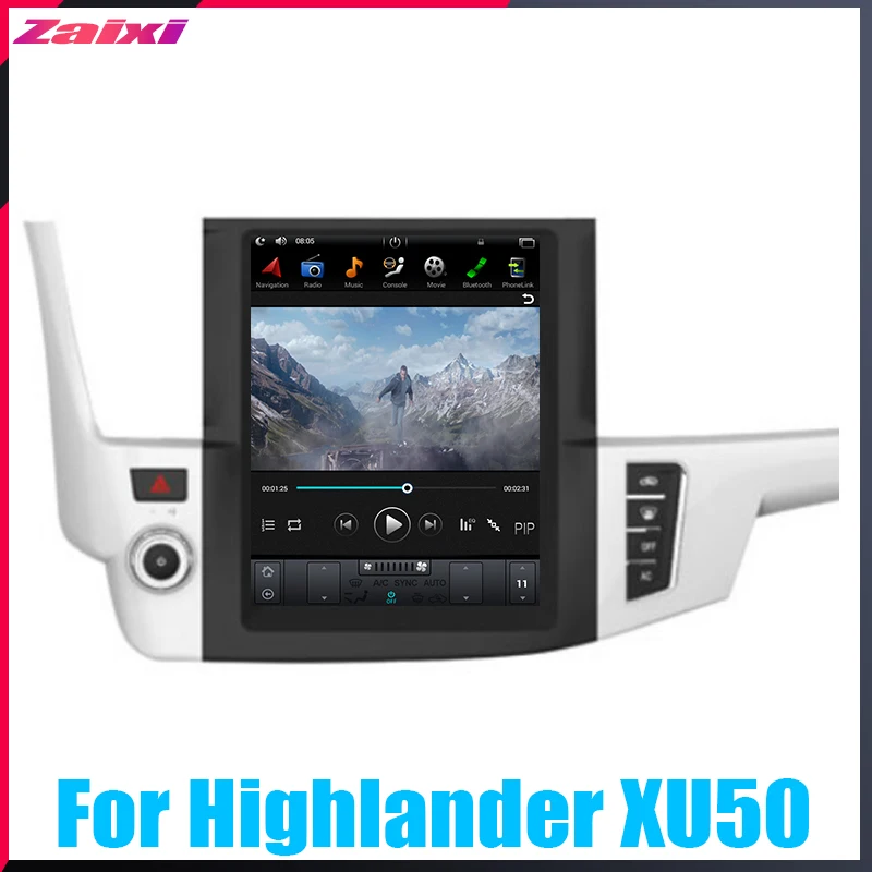 Best ZaiXi Android Car Multimedia GPS For Toyota Highlander XU50 2014~2019 Radio vertical screen tesla screen Radio Video USB DAB+ 3