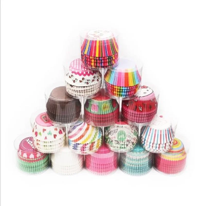 Бумажные обертки для кексов выпечки чашки коробки для кексов торт чашки кухонные Инструменты для декорирования форма для приготовления печения 100 шт