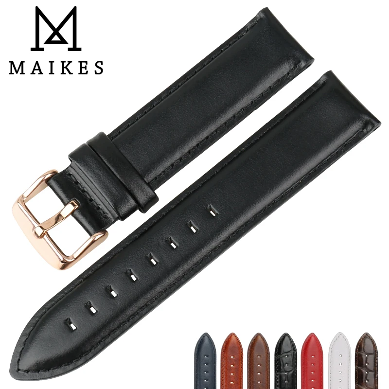 Аксессуары для часов MAIKES, ремешок для часов Daniel Wellington, для мужчин и женщин, классический черный ремешок для часов с застежкой из розового золота, браслет на запястье