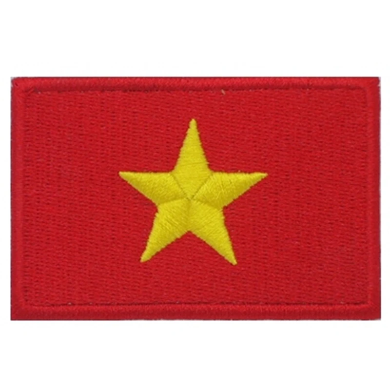 Vietnam bandera parche hierro Sew en bordado insignia vietnamita bordado Applique