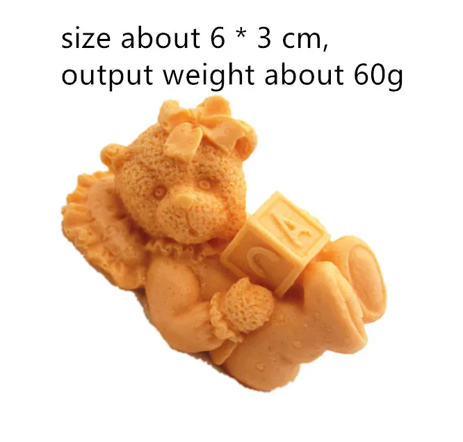 

baby bear shaped 3d handmade soap silicone mold DIY Craft Bath Soap Making Mould Food grade Cake Silicone 3d mold