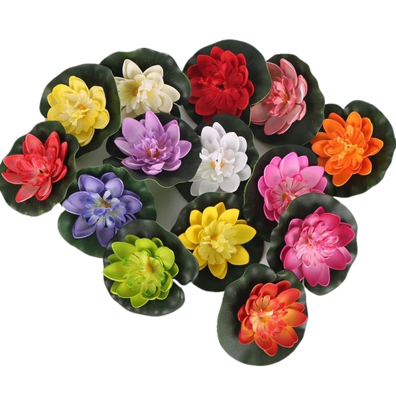 

5Pcs floating artificial foam lotus aquarium fish tank pond lotus flower home decoration lily lotus