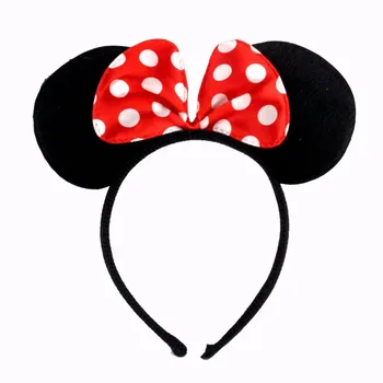 

10pcs Minnie Ears Headband Cotton Red Plastic And Wooden Kids Party supplies/Costume party/birthday Party Supplies
