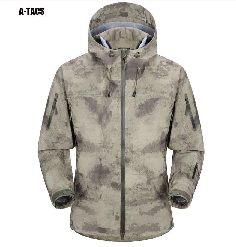 Мужская водонепроницаемая тактическая Hardshell куртка, тактическая куртка Spectre US Army, Мужская весенне-осенняя походная водонепроницаемая куртка - Цвет: ATACS